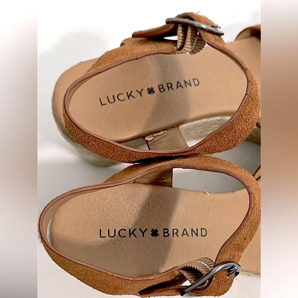 Lucky Brand Women's Naveah leather Sandals Brown Size 8 M GUC
